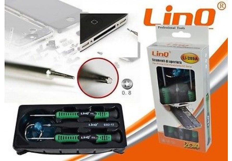 KIT DI ATTREZZI STRUMENTI PER RIPARAZIONE IPHONE 3 4 4S 5 5S 5C LINQ Li-289A